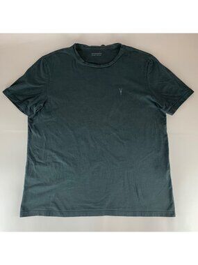 All Saints Gray Green Short Sleeve Crewneck Shirt Mens 2XL XXL READ